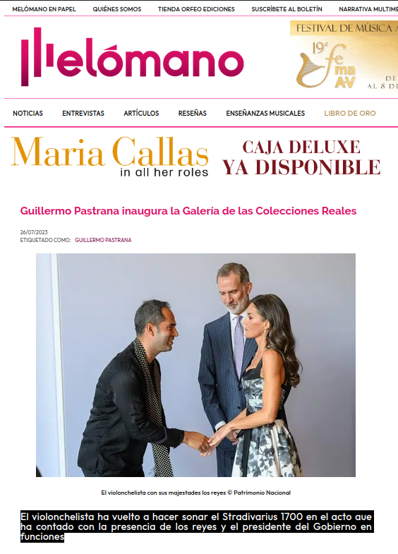 Noticia en la web de Melómano